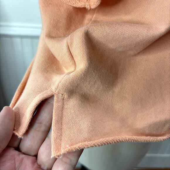Gap Size XXL Cropped Sweatshirt Short Sleeve Relaxed Peach Slouchy Loungewear - Picture 11 of 13